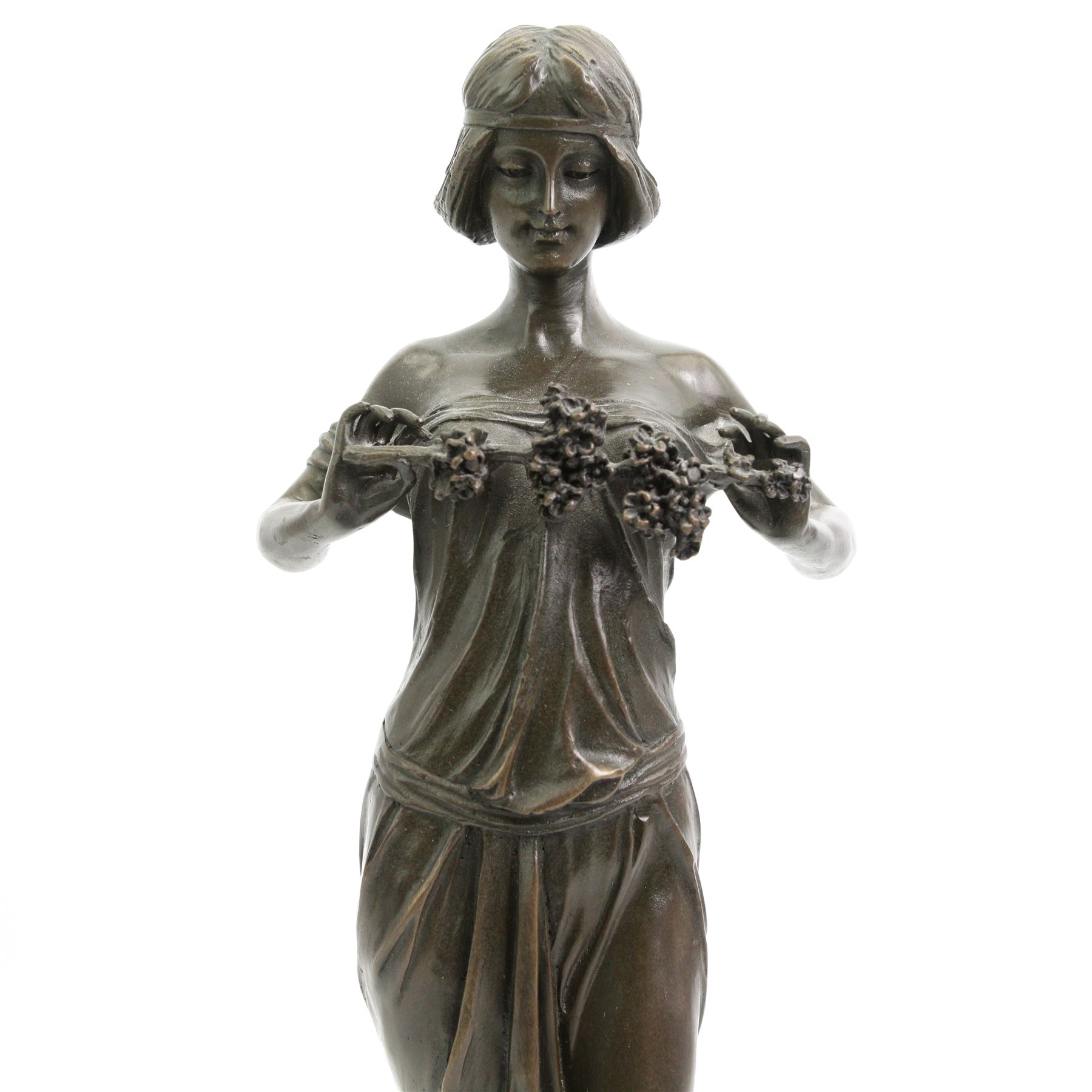 After Pittaluga - 20th century bronze 'Nymph of the Woods', signature to base and on marble socle H35cm