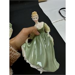 Eight Royal Doulton figures, including Southern Belle, Soiree, Sandra etc 