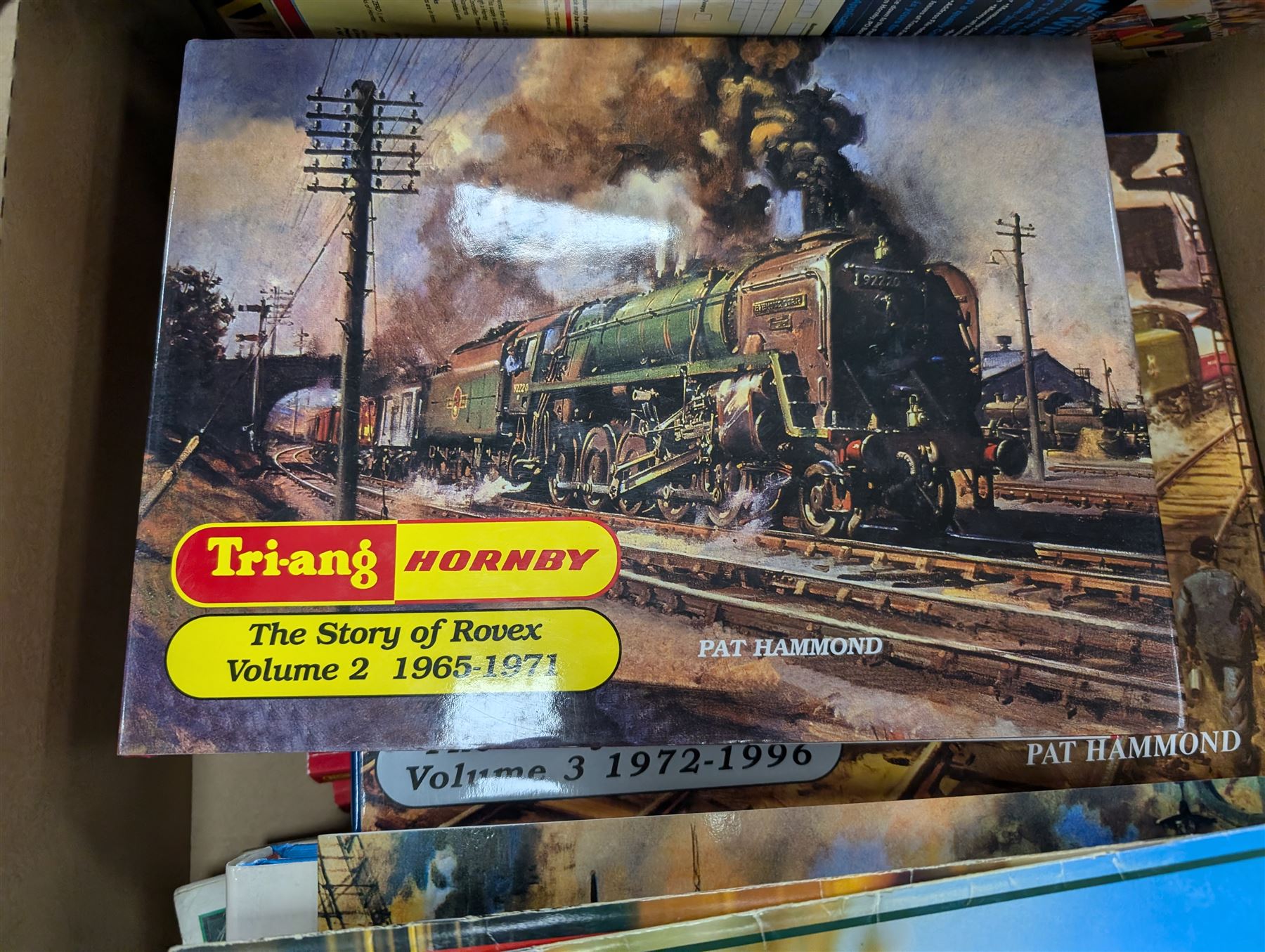 Large collection of Hornby model railway books and catalogues, including The Story of Rovex Volumes 1, 2 and 3 by Pat Hammond, Hornby Dublo Companion book, Hornby Book of Trains first 100 years by Pat Hammond, etc 