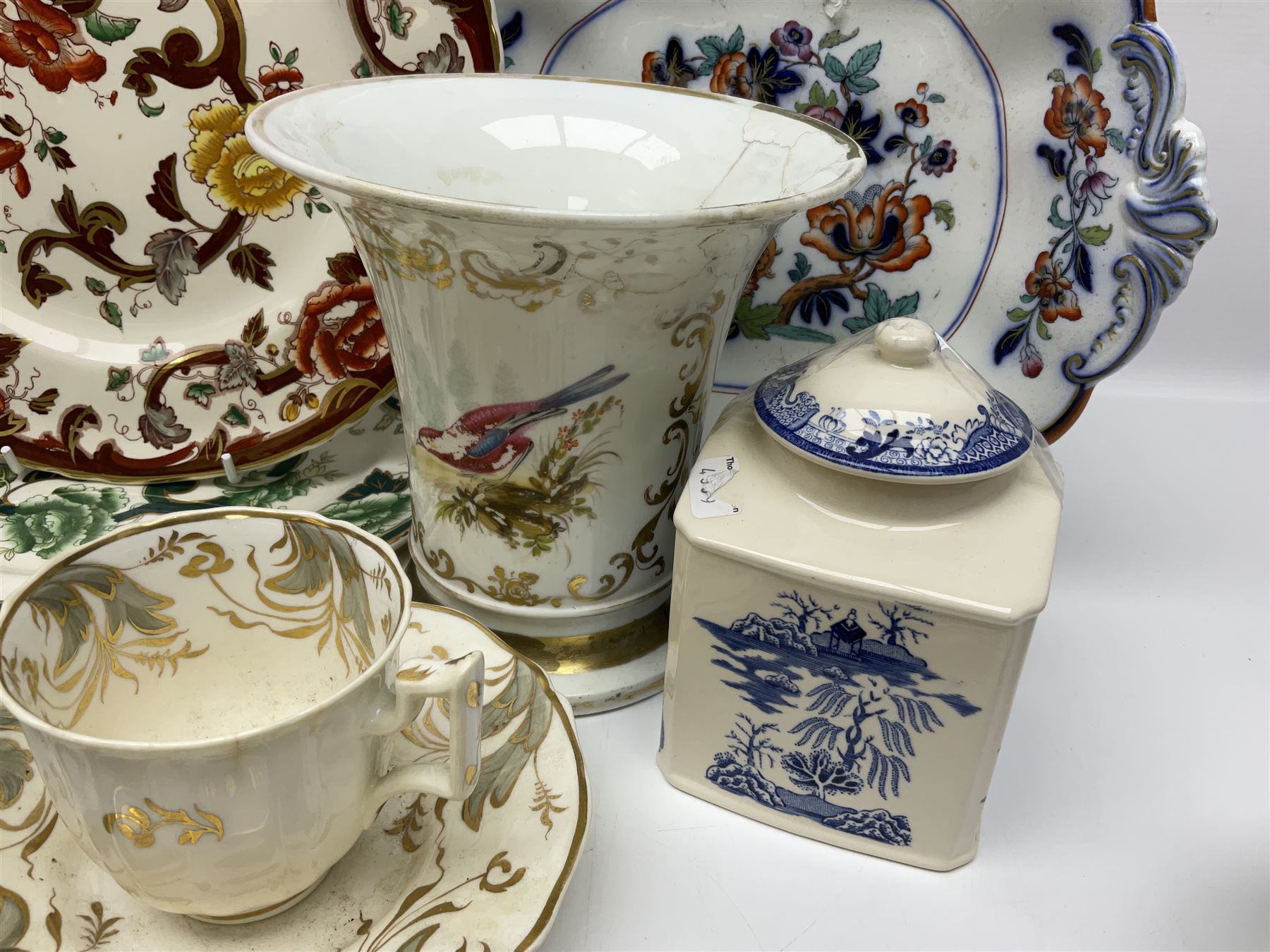 Collection of ceramics, to include Rockingham tapering spill vase and various Mason items 