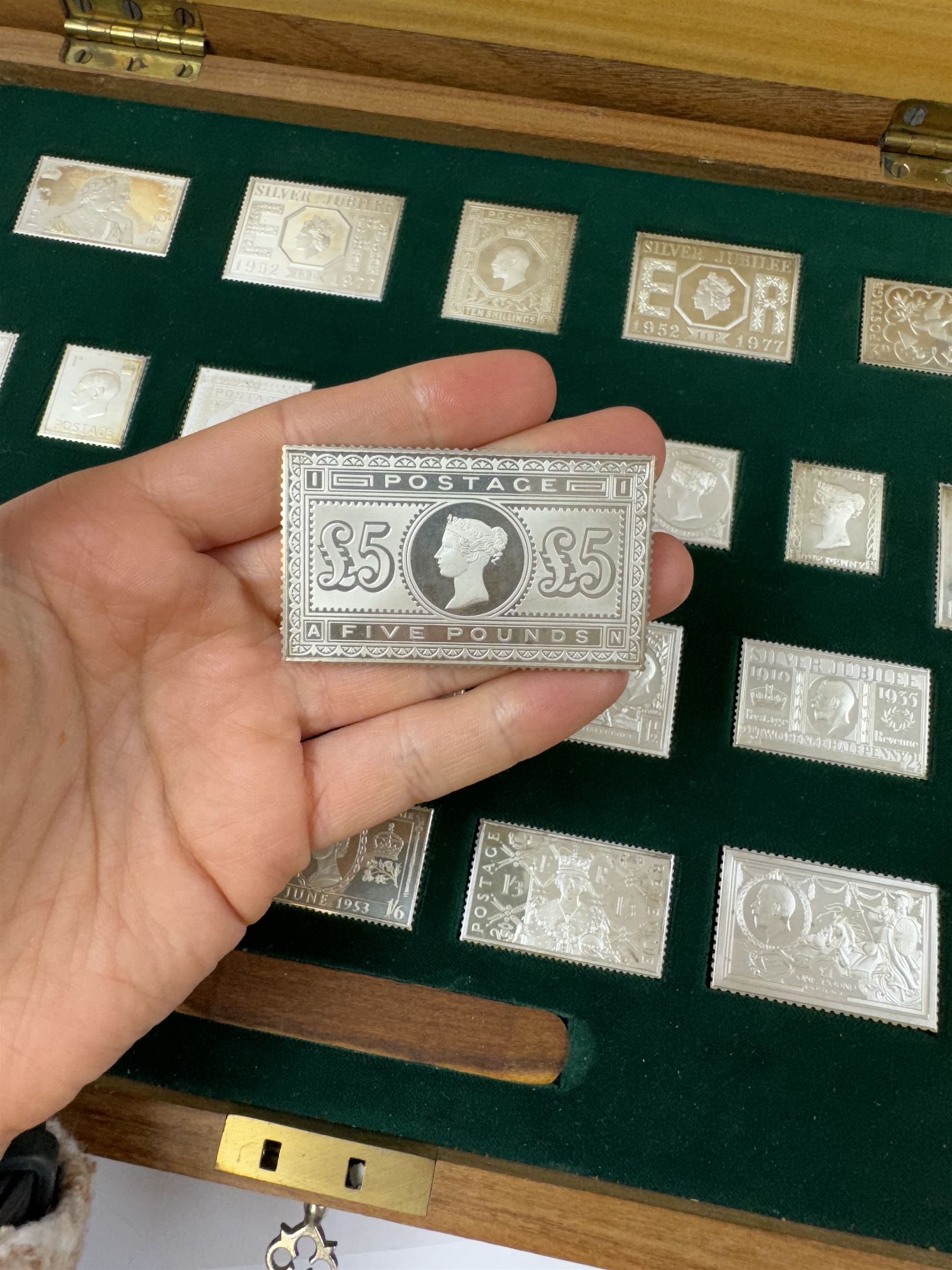 The Stamps of Royalty, Hallmark Replicas Limited, collection of twenty-five silver stamp ingots, set no. 4270, in presentation case with certificates