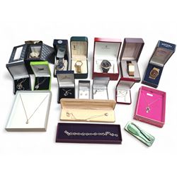 Collection of jewellery, including silver stoneset necklaces, earrings and bracelets, wris...