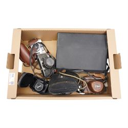 Praktica Super TL camera, Olympus, Samsung and other cameras, lenses and pair of 8 x 30 binoculars