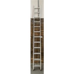 Abru pair of aluminium extendin ladders, 3.4m - 6.1m