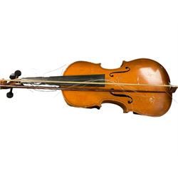 Early 20th Czechoslovakian violin, copy of a Stradivarius, L58cm