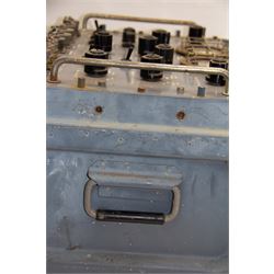 Cased military issue valve tester, with with broad arrows, W31cm