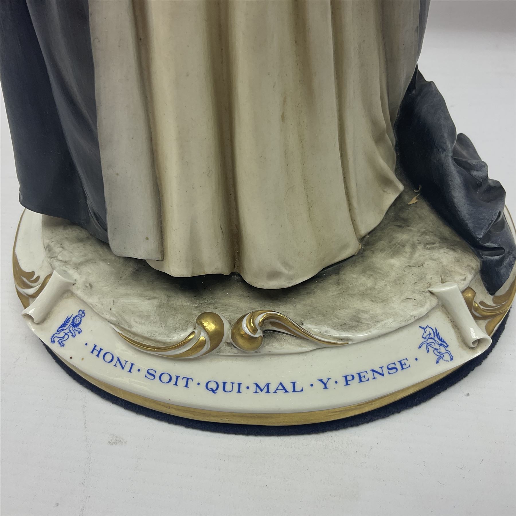 Capodimonte figure, modelled as HRH Queen Elizabeth II, with impressed mark to base, H38cm