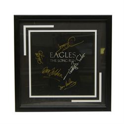 The Eagles The Long Run signed album sleeve, framed with certificate of authenticity, H46cm 