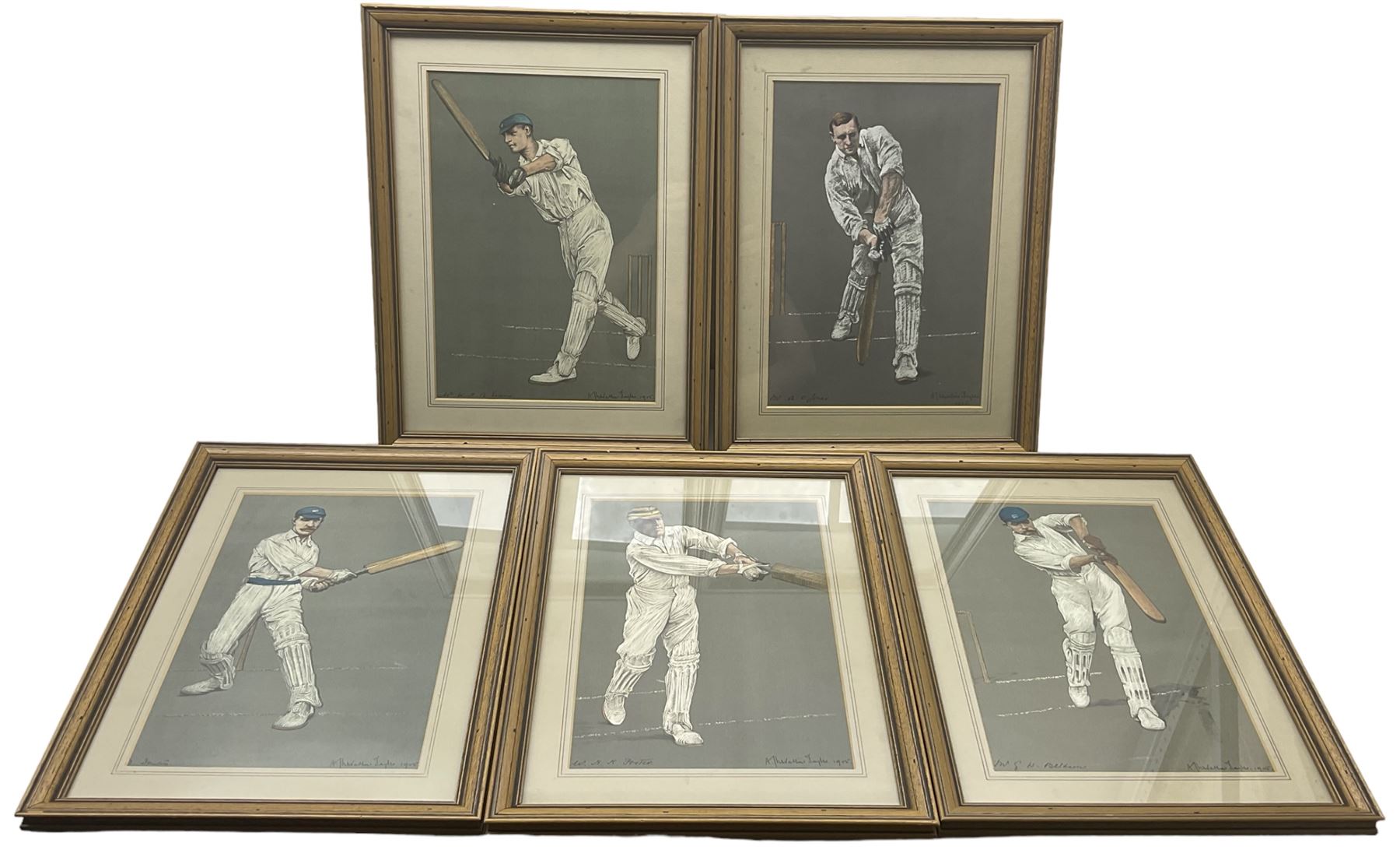  Albert Chevallier Tayler ( British 1862-1925) : Cricketers , set of five prints (5) 