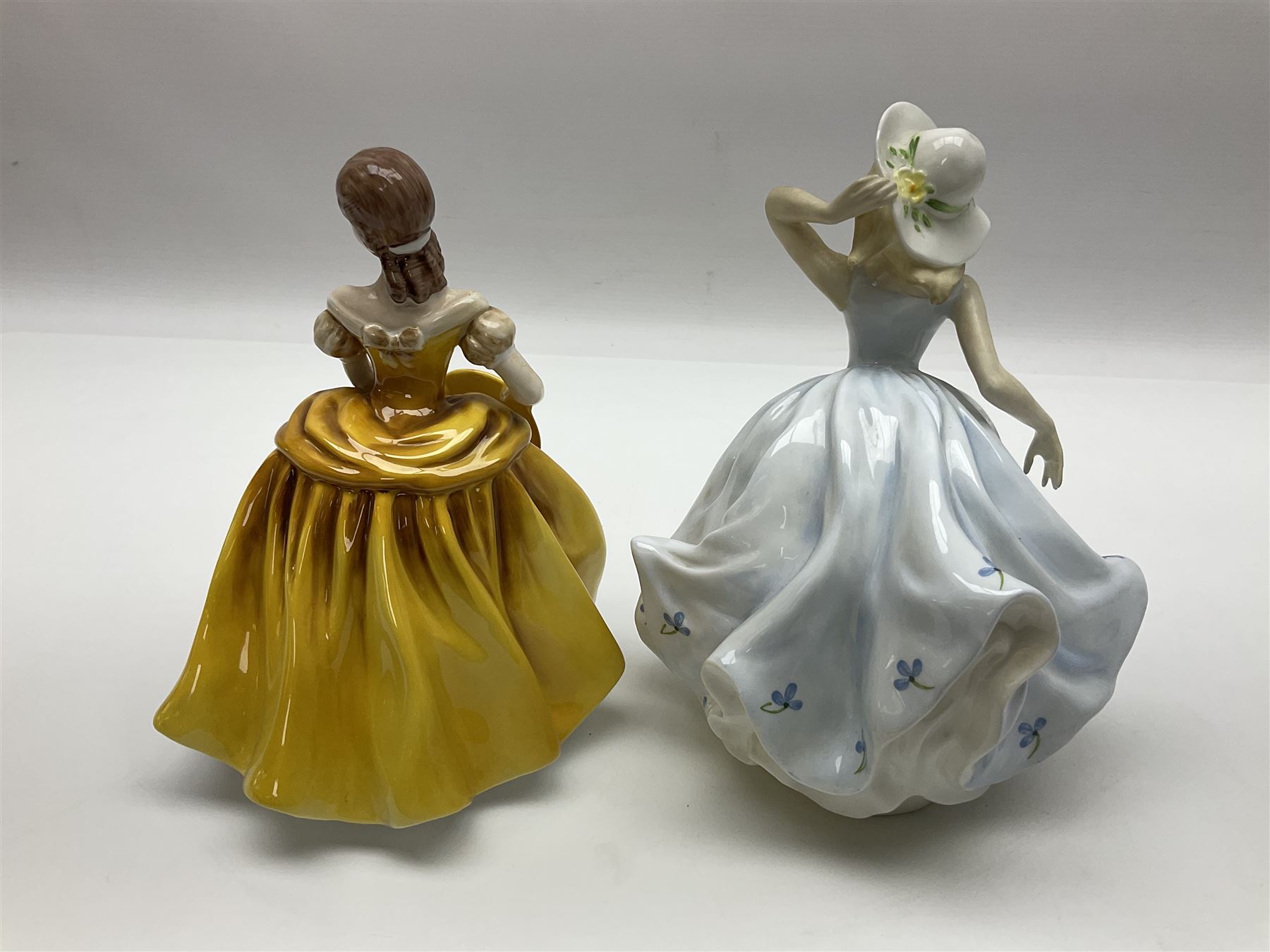 Royal Worcester figure, First Dance no 3629, together with eight Coalport figures, to include Debbie, Emily, Helen etc