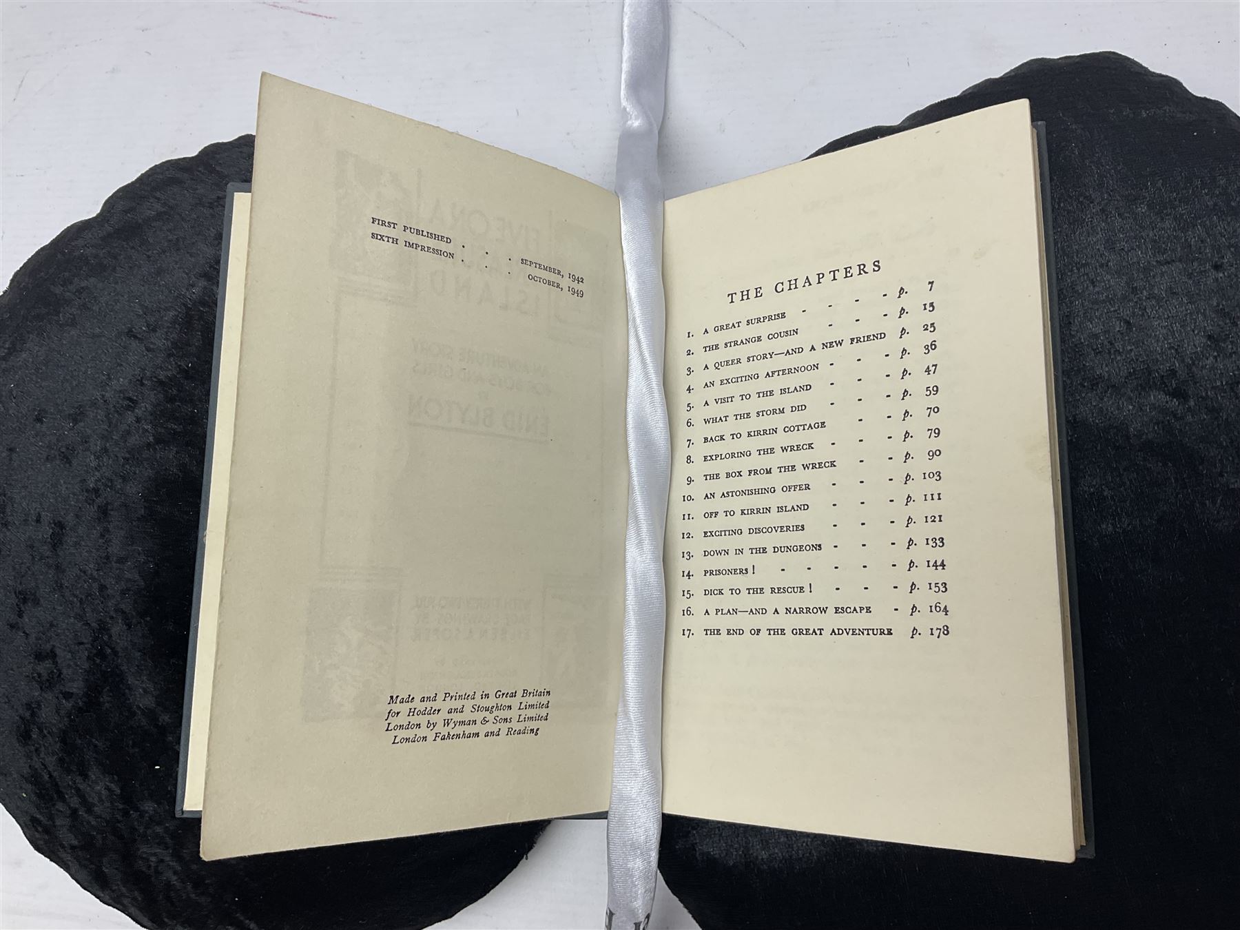 Enid Blyton; three copies of The First Adventure of the Famous Five; Five on Treasure Island, comprising 1963 edition, 1949 edition and 1963 edition  