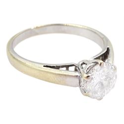 18ct gold single stone old cut diamond ring, diamond approx 1.10 carat