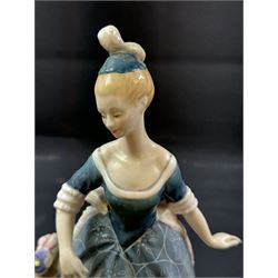 Eight Royal Doulton figures, including Lambing Time, Innocence, Ascot, Alison etc 