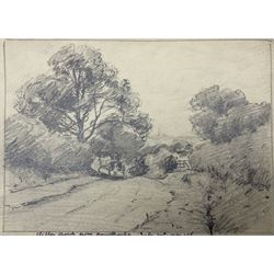 Charles Cutts Elmhirst (Staithes Group 1872-1937): Artist’s Sketchbook, Landscapes around Thorne and Helmsley, comprising eight pencil sketches and a watercolour of Thorne Church, variously signed titled and dated, disbound, overall 18cm x 25cm