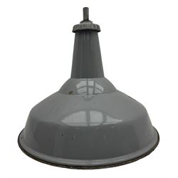 Industrial 'Benjamin' type grey enamel centre light fitting