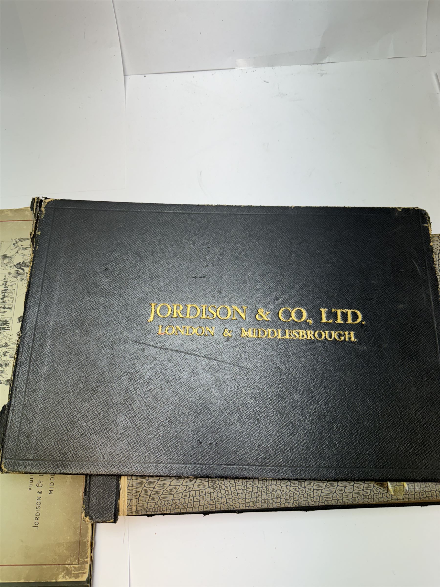 Two Jordison and Co Ltd archive books, folders with photographs of WWII posters, Souvenir booklet etc  