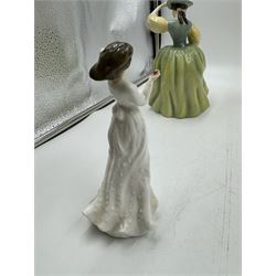 Seven Royal Doulton figures, including Amy's Sister HN3445, Elyse HN2474, With Love HN3393 etc