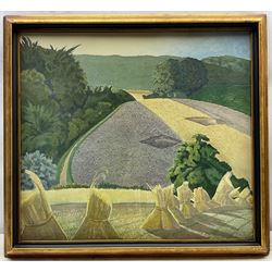 After John Nash CBE RA (1893-1977): 'The Cornfield', print, original title label verso 47cm x 52cm