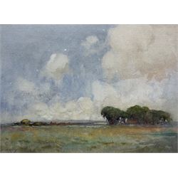 William Lee Hankey (British 1869-1952): Flatland Landscape, watercolour signed 25cm x 34cm