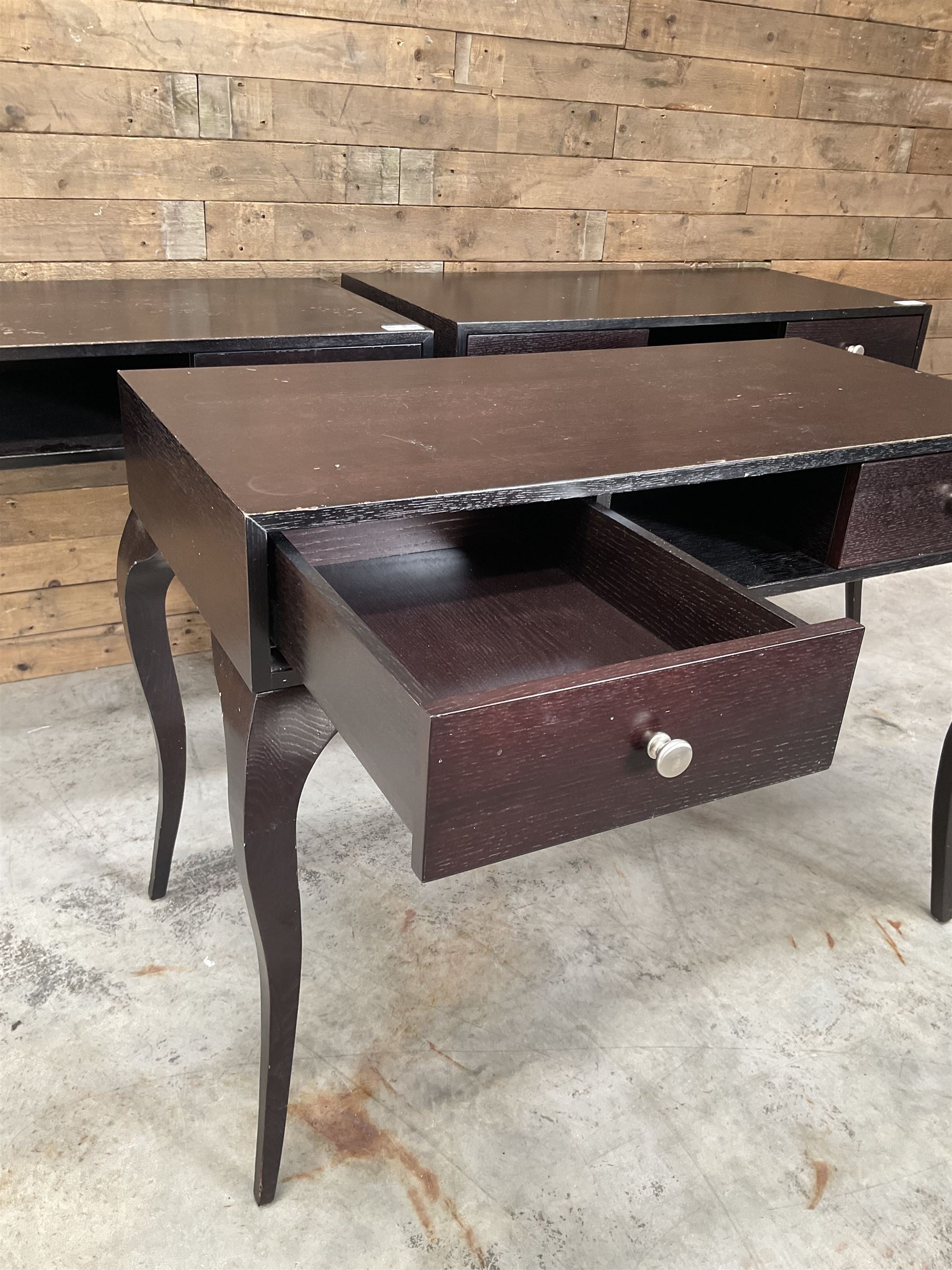 3 x rosewood console dressing tables, with two soft-close drawers