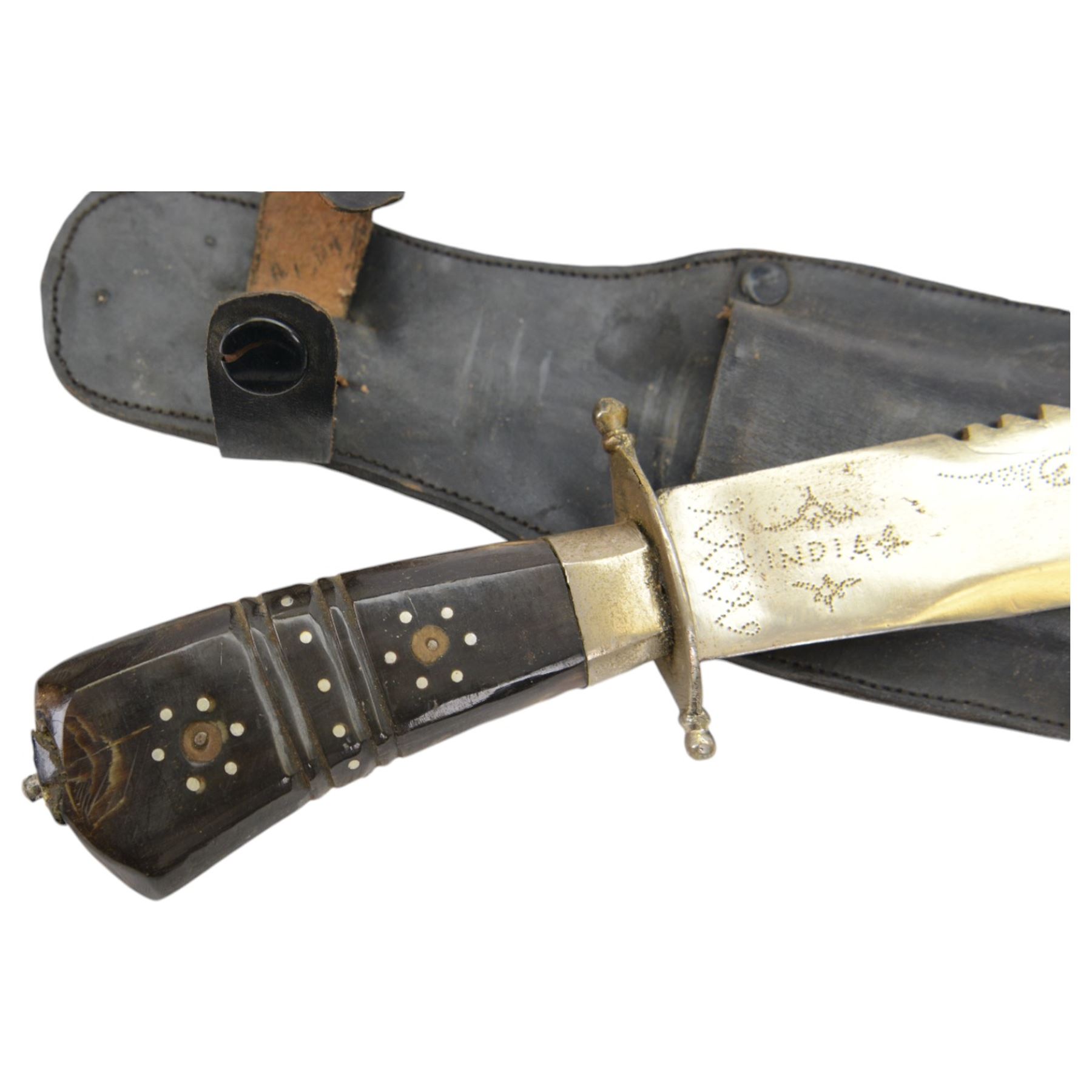 Gurkha Kukri knife, together with two indian knives 