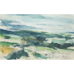 Harold Wharfe (Yorkshire 20th century): Wharfedale and Winter at Burniston, pair watercolours signed and inscribed 23cm x 35cm (2)