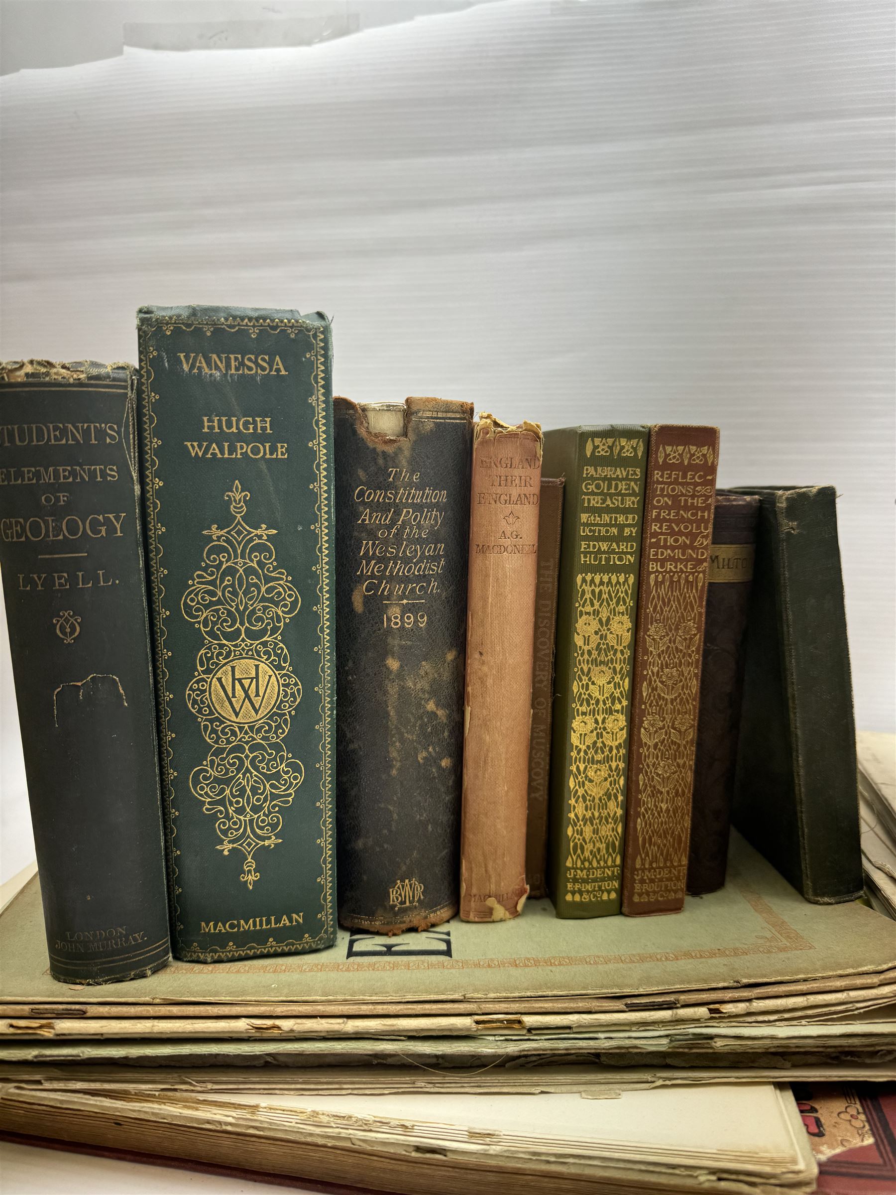 Collection of books, to include The Natural History of Selborne, The Constitution of the Wesleyan Methodist Church, Milton's Poems etc, together with sheet music 