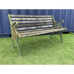 Metal and wood slatted garden bench  - THIS LOT IS TO BE COLLECTED BY APPOINTMENT FROM DUGGLEBY STORAGE, GREAT HILL, EASTFIELD, SCARBOROUGH, YO11 3TX