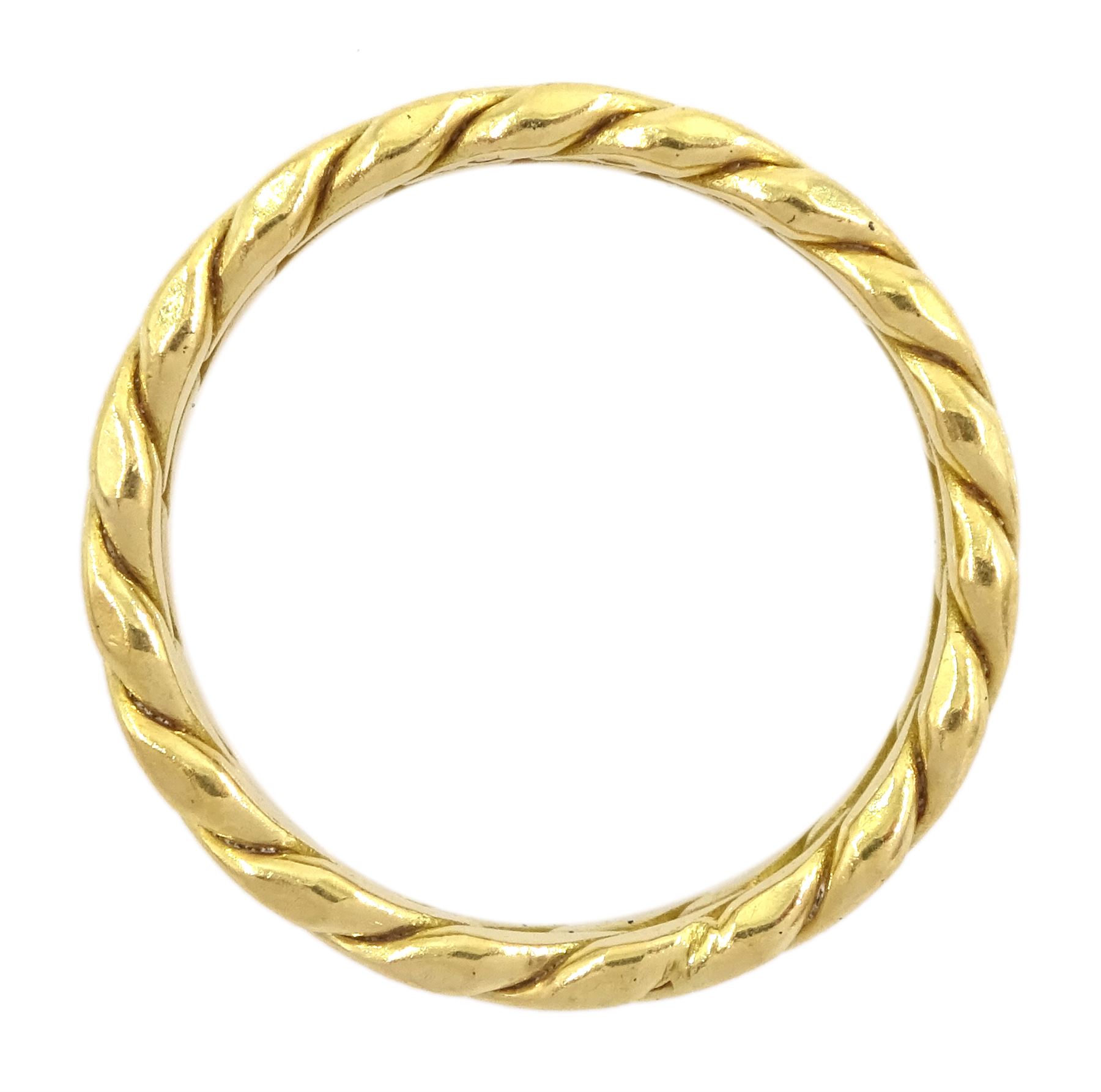 18ct gold double row flattened link wedding band, London 1973