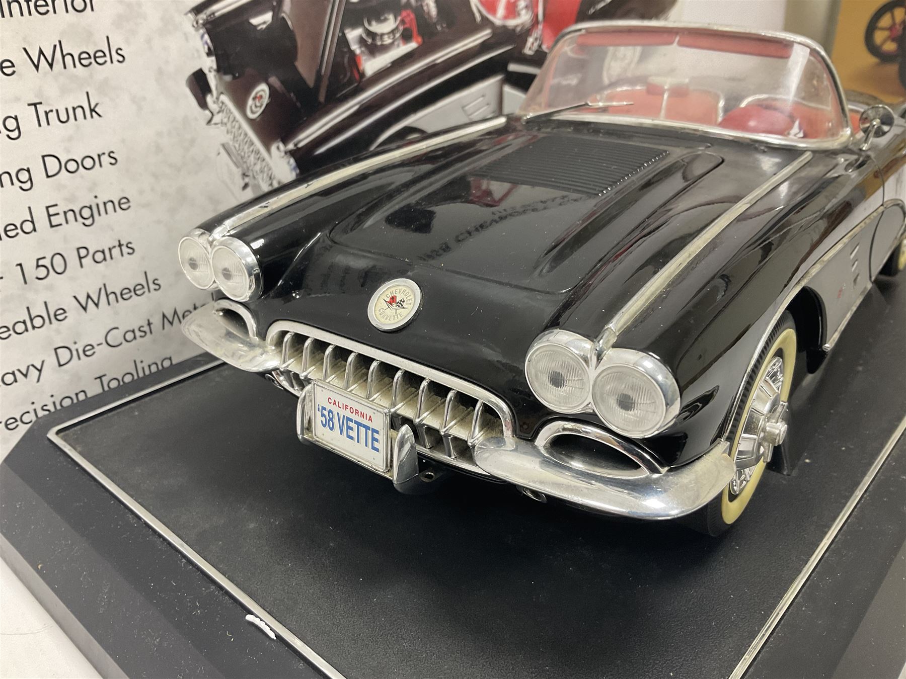 Gearbox 1:12 scale ‘1958 Chevrolet Corvette’ 17904 Mint Precision Series die-cast model, on plinth in original box