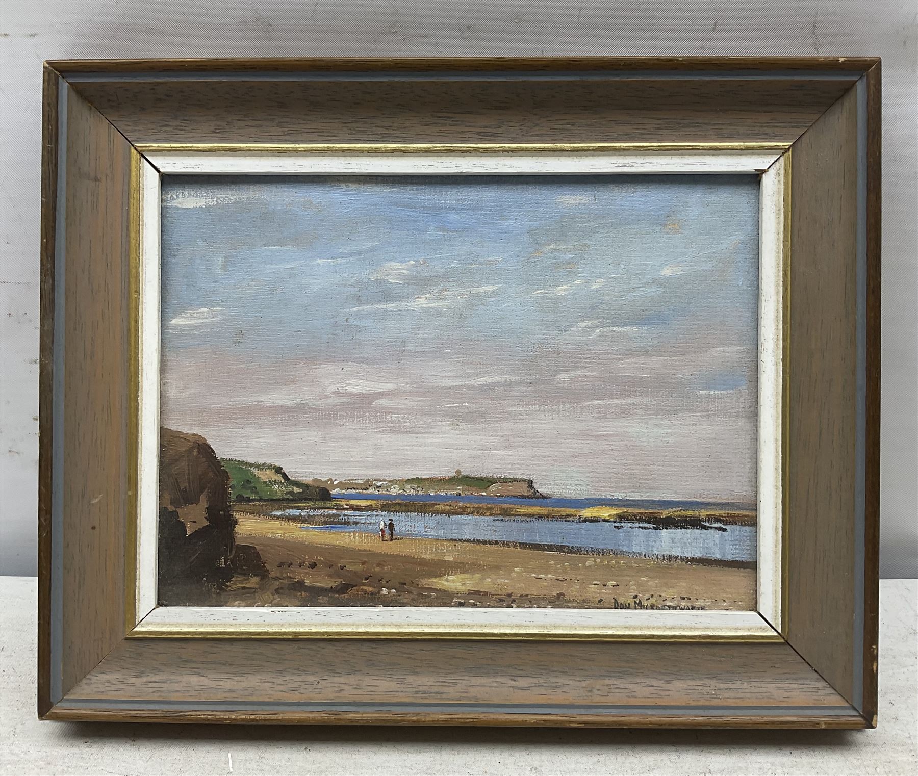 Don Micklethwaite (British 1936-): Scarborough from Cornelian Bay, oil on canvas board signed, titled verso 14cm x 19cm 