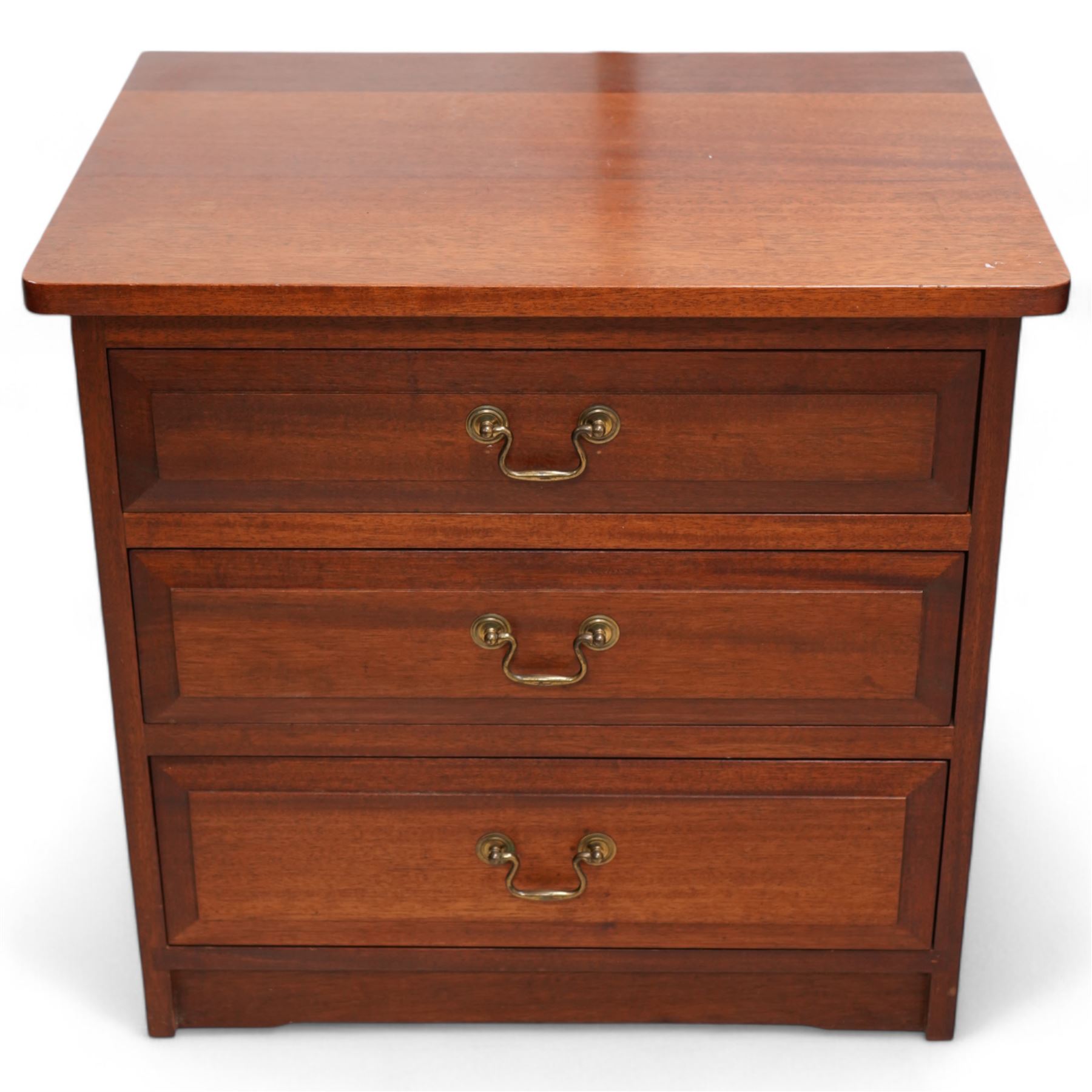 Pair of hardwood bedside chests, each fitted with three drawers 