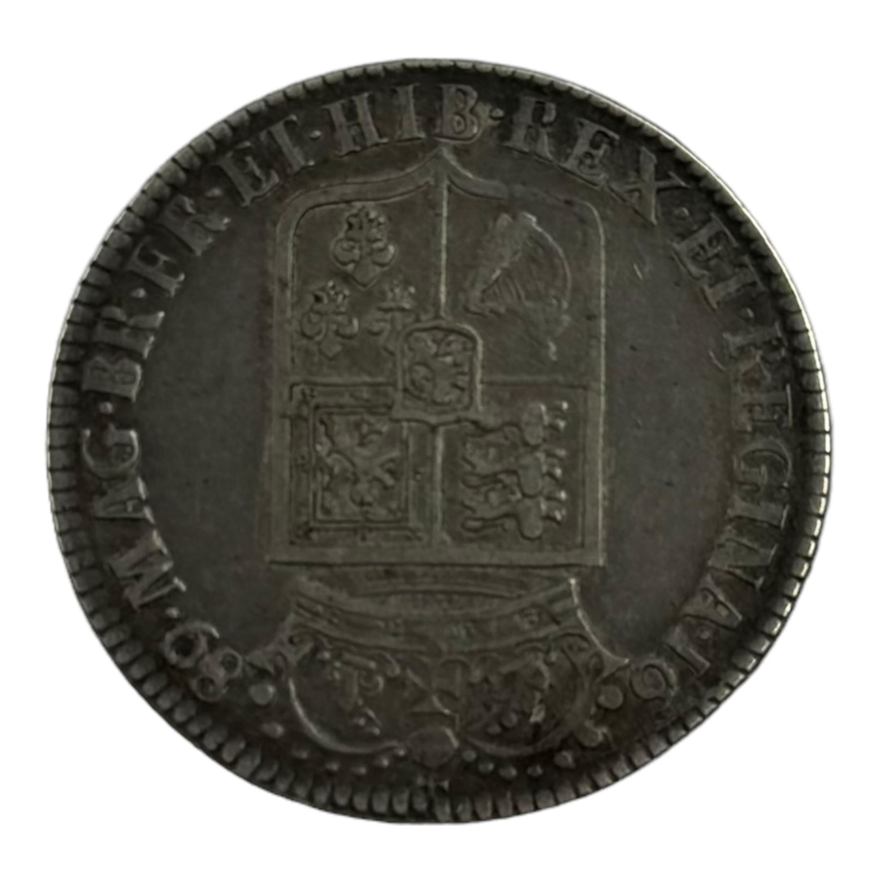 William and Mary 1689 silver halfcrown coin