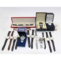 Collection of wristwatches, including Seiko, Sekonda, Citizen, Tissot and Lorus, automatic and quartz examples, some boxed 