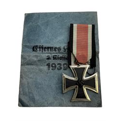 WWII German Iron Cross 2nd class, with ribbon and original paper packet