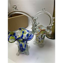 Collection of Murano glass and similar, including baskets, vases and similar 