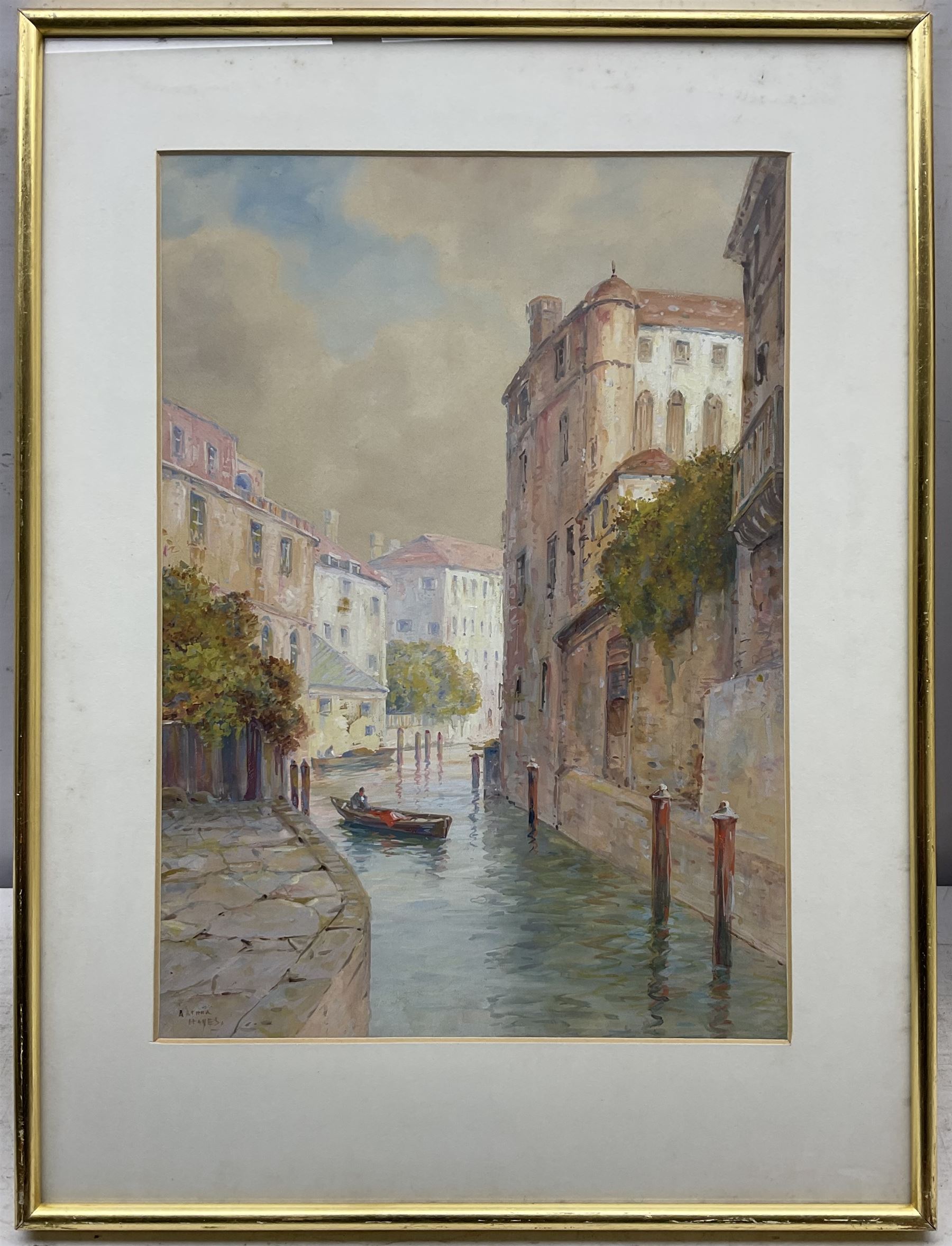 Arthur E Hayes (British 19th Century): Venetian Canals, pair gouaches signed 38cm x 26cm (2)