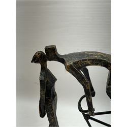 Libra Interiors 'Kissing Couple' bronzed sculpture, H30cm 