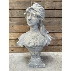 Victorian design cast stone bust depicting Jasmine