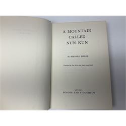 Mountaineering - twenty-six books including The West Face by Guido Magnone; The Conquest of Fitzroy by M.A. Azema; British Crags and Climbers by Pyatt & Noyce; A Mountain Called Nun Kun by Bernard Pierre; Mountain Climbing by Francis A. Collins; works by Frank S. Smythe, Edward Whymper, Arnold Lunn etc (26)