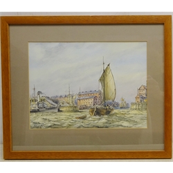  Max Parsons (British 1915-1998): 'Entering River Hull from the Humber', watercolour signed, titled verso 23cm x 31cm  