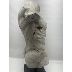 Composite sculpture of a Classical male torso on a stand, H65cm