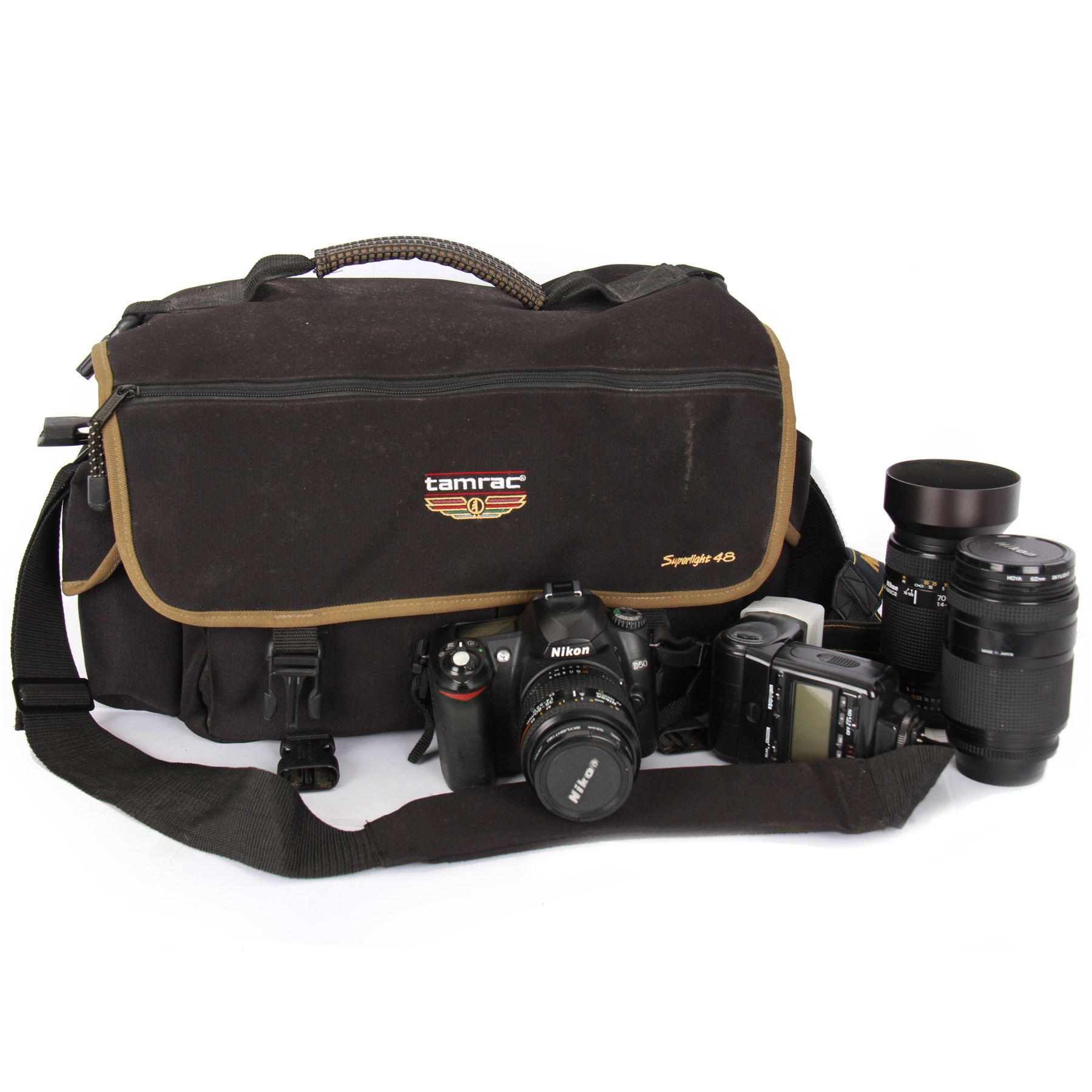 Nikon D50 camera body, serial no. 6031900, together with four Nikon AF Nikkor Hoya Skylight lenses, carrycase and other accessories