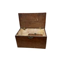 Oak writing box, together with another oak box, canteen of cutlery and other collectables 