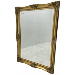 Victorian design gilt framed wall mirror, bevelled plate