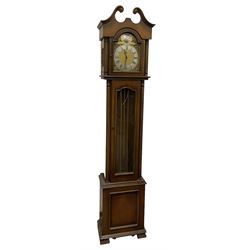 20th century mahogany chiming grandmother clock