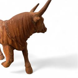 Large heavy cast iron figure of a standing bull