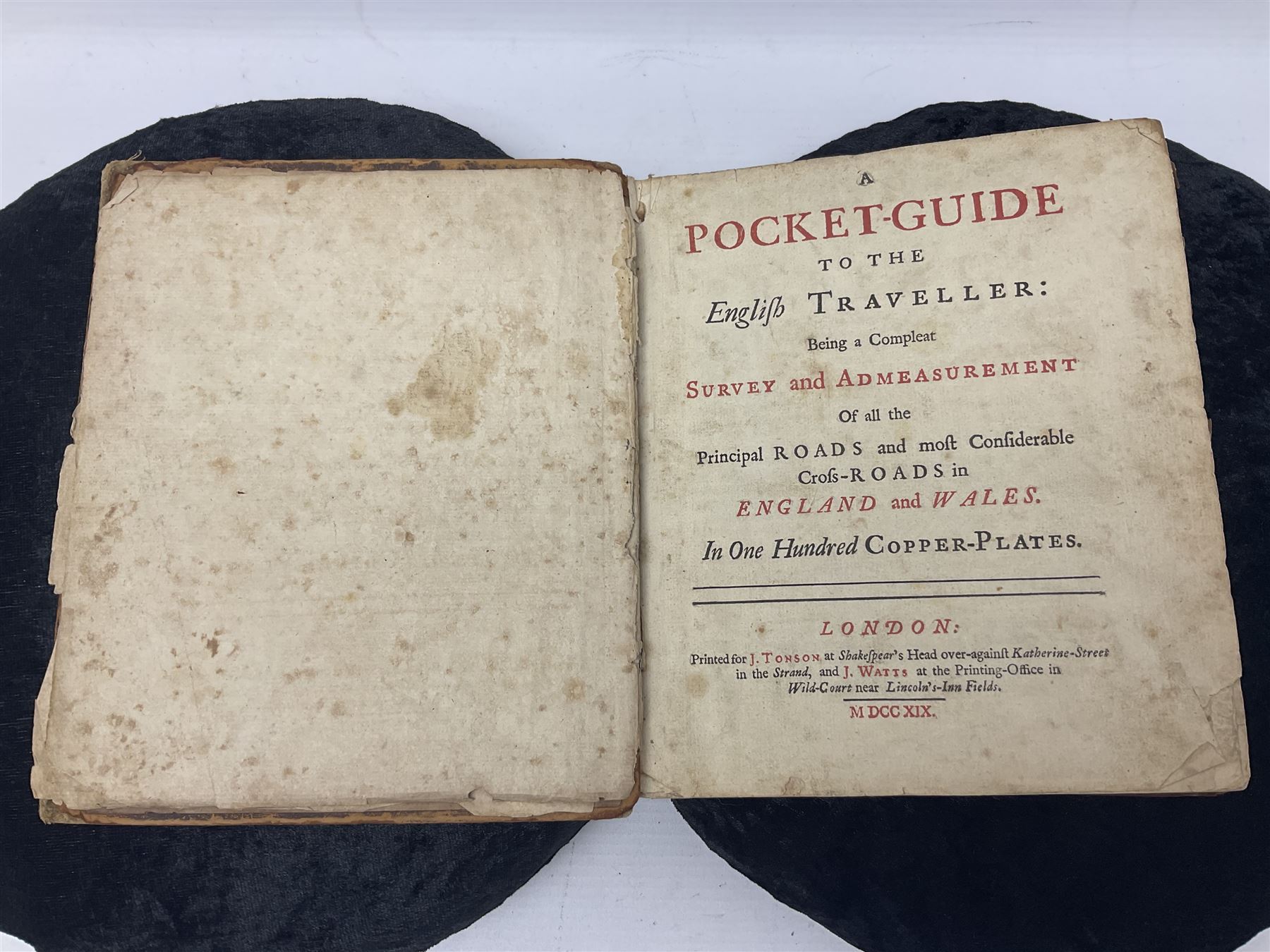 Gardner, Thomas; A Pocket Guide to the English Traveller: Being a Compleat Survey and Admeasurement of all the Principal Roads and most Considerable Cross-Roads in England and Wales..., J. Tonson & J. Watts, 1719