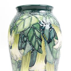 Moorcroft Collectors Club ovoid form vase decorated in the Angels Trumpet pattern by Anji Davenport, no. 962, signed and dated 1998, H19cm, boxed 