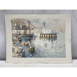 Harry Wanless (British c1872-1934): 'Brixham Harbour', watercolour signed, titled verso 21cm x 30cm (unframed)
Provenance: direct from the artist's family, part of a collection never previously seen on the market